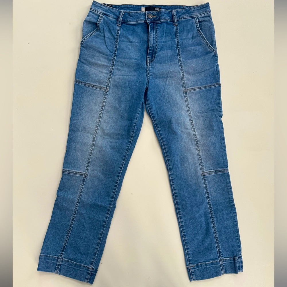 Kut from the Kloth Patchwork Straight Cropped Jean - size 12